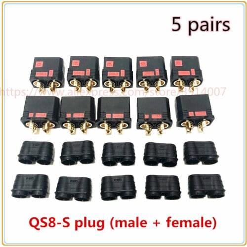 QS8-S conector de batería resistente Anti-Chispa conector dorado enchufe de corriente grande para RC modelo de coche Drone
