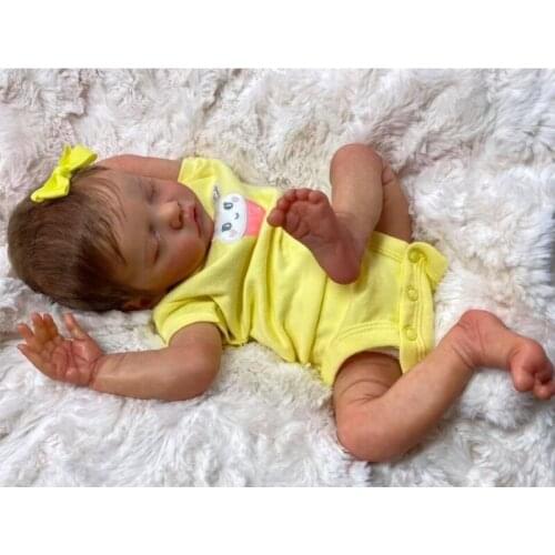 46cm Realistic Doll Full Soft Silicone Vinyl Toddler Babies Lifelike Girl Birthday Gift Toy for Boys Girls