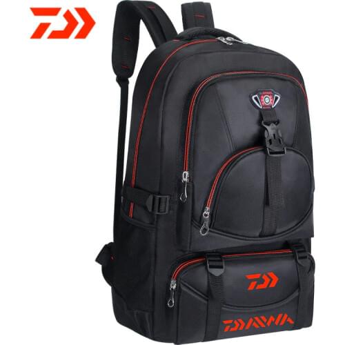 Daiwa Outdoor Fishing Backpack Waterproof Nylon Backpack Men for Women Mountain Hiking Travel Bag Large Camping Fishing Bag 521