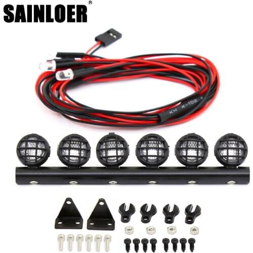 SAINLOER RC Car LED Roof Lamp Lights Bar for SCX24 WPL 1/18 1/24 RC Truck Car Upgrade Parts Accessories 4LED/6 LED