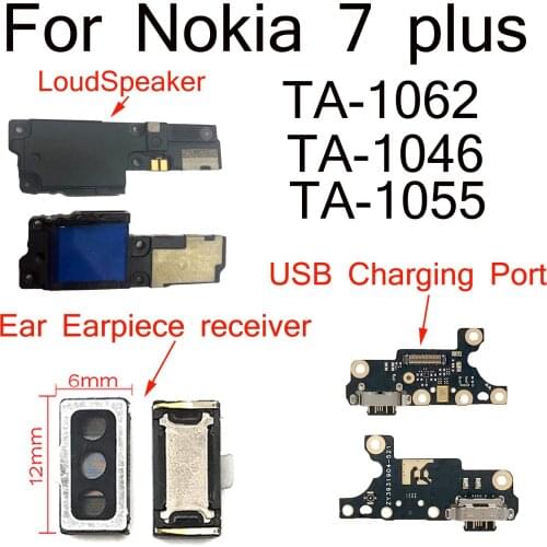 Shyueda For Nokia 7 plus 6"/ E7 Plus TA-1062 TA-1046 TA-1055 LoudSpeaker USB Charging Port Earpiece Ear Speaker Top Receiver
