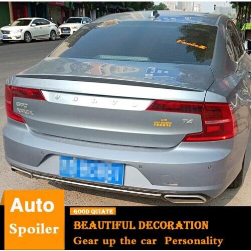 For 2017-2019 Volvo S90 Spoiler Sport ABS Material Car Rear Wing Primer Black/white For NEW S90 Trunk Rear Spoiler 2018