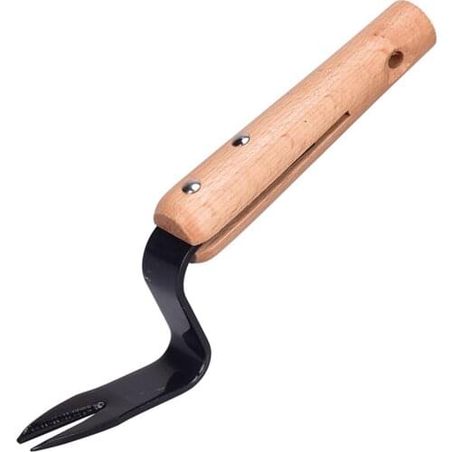 Steel Root Extractor Wooden Handle Weeder Ripper Garden Hand Weeder Remove Weeds Gardening Tools Garden Gadgets