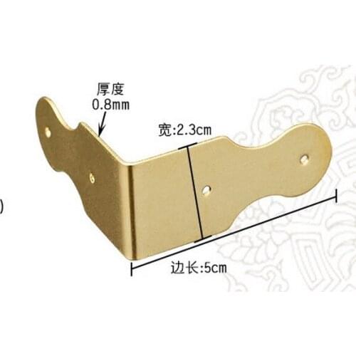 Corner Brackets Chinese copper cabinet angle wrapping flower 90 degree angle wrapping L corner decorative sheet gold