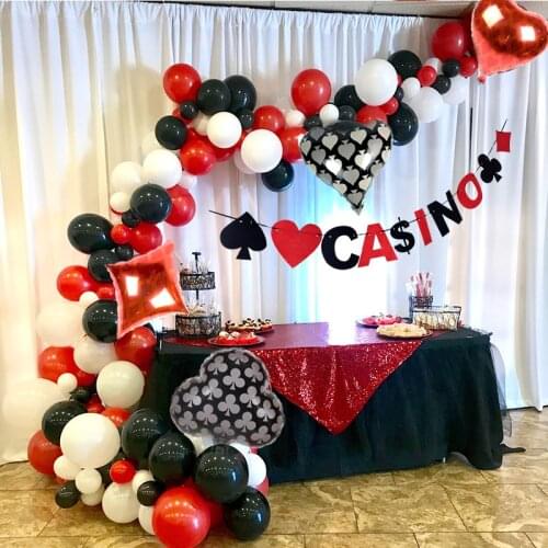 Casino Theme Balloon arch Casino Decoration Party Poker Las Vegas Decoration Anniversare Adulte Birthday Party Decorations Adult