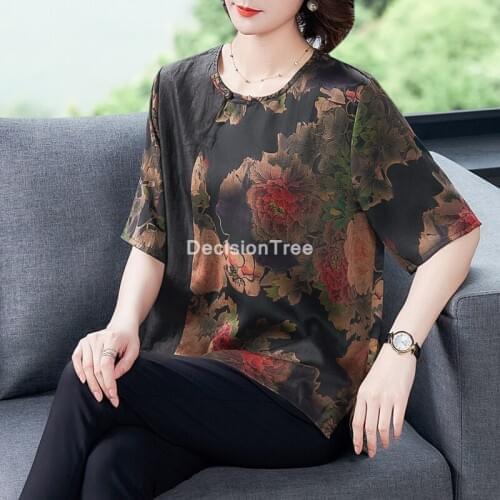2021 retro national chinese blouse woman traditional flower printed vintage cheongsam tops hanfu tea service loose qipao top