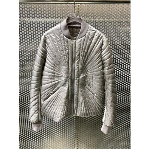 Quality 11.27 High End Winter Fashion Badge Zipper Down Jacket Print Pattern Long Sleeve Cotton T-shirt Or Shorts Set Women