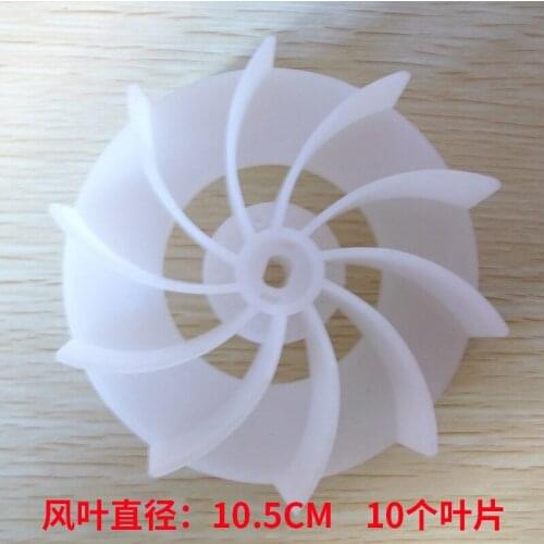 2 PCS diameter 105mm hole 5X7mm computer blower or dryer accessories motor fan blades white 10-blade