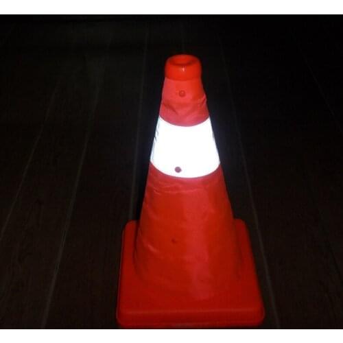 42cm Folding Road Safety Warning Sign Traffic Cone Orange Reflective Tape
