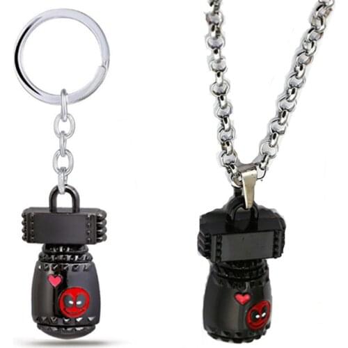 5 PCS/Lot Movie Deadpool 2 Necklace 3D model Alloy Pendant keychain Bag Pendant Necklace Jewelry For Holder Gifts