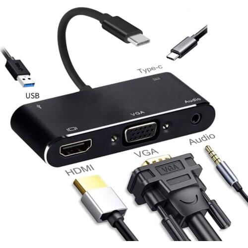 5in1 Multifunctional Type-c Audio Hub to HDMI VGA USB3.0 PD for ipad for apple for iphone AV 4K HDMI Docking Station USB HUB