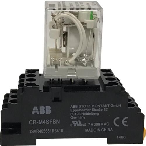 ABB 220V AC Relay (4 open 4 closed) CR-MX230AC4L+CR-M4SFBN Relay Socket