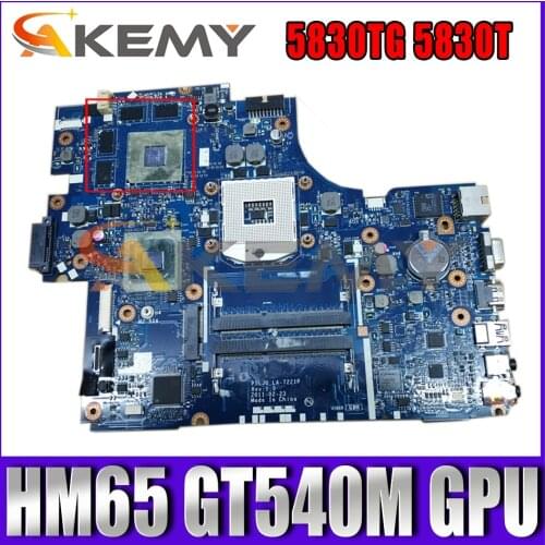 AKEMY MBRHK02001 MBRHK02001 Mainboard For Acer aspire 5830TG 5830T Laptop Motherboard P5LJ0 LA-7221P HM65 DDR3 GT540M GPU