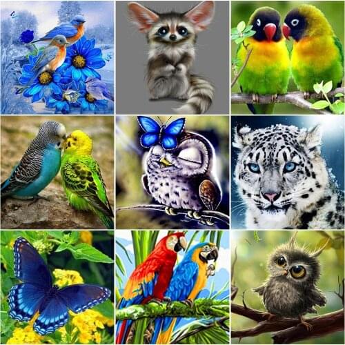 5D DIY Diamond Painting Animal Parrot Owl Bird Diamond Embroidery Rhinestone Mosaic Cross Stitch Home Decor Handmade Gifts