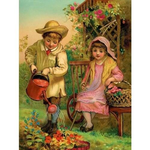 Diamond Painting Cross Stitch Character Kid Full Square Round Diy 5d Diamond Embroidery Picture Rhinestone Art Gift
