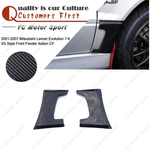 Car Accessories Carbon Fiber VS Style Front Fender Addon Fit For 2001-2007 Evolution 7-9 EVO 7 8 9 Front Fender Addon