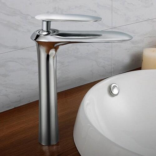 Free ship Contemporary Chrome Finish One Hole Single Handle Vessel Bathroom washbasin Sink Faucet mixer tap