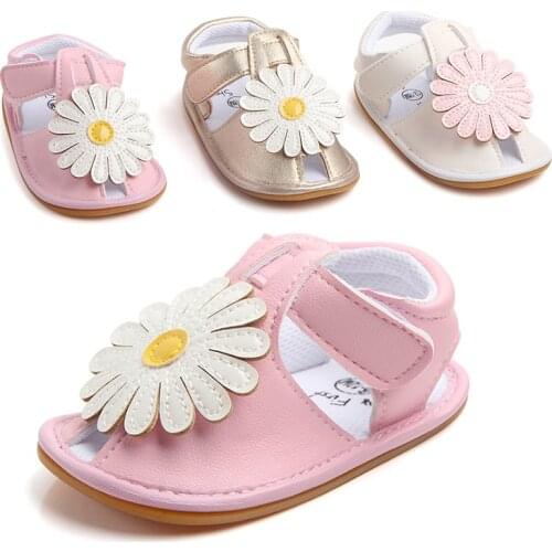 New Summer Lovely Little Flower Soft Leather Infant Baby Sandals Wear Newborn Girls Prewalkers Baby Shoes