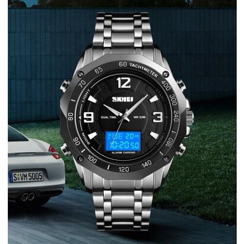 SKMEI Fashion Sport Watch Men Digital Wristwatches LED Quartz Dual Display Business Waterproof Mens Watches Relogio masculino