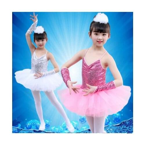 Kids Girls Flower Strap Athletic Lyrical Dance Costumes Parties Dancewear Ballerina Ballet Gymnastics Leotard Tutu Dress