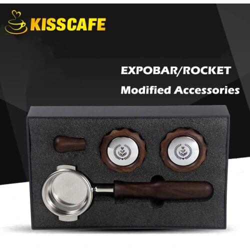 EXPOBAR E61/Rocket Coffee Machine Solid Wood Bottomless Portafilter 58MM Universally Modification Parts Espresso Stainless Steel