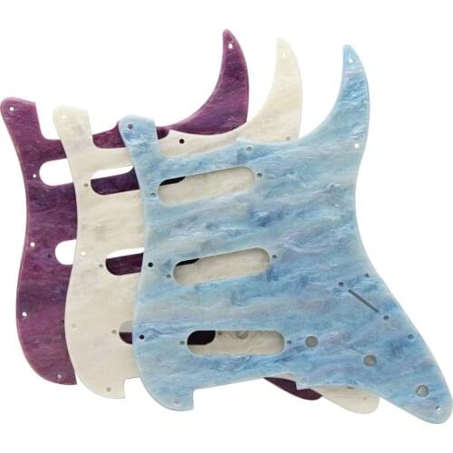 FLEOR 1PCS Strat SSS Guitar Pickguard Scratch Plate 1Ply with Screws for 11 Hole Strat Electric Guitar Parts ,Shellfish Color