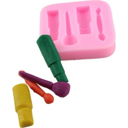 Makeup Tools Design Lipstick Fondant Cake Molds 3D Silicone Soap Chocolate Candy Decorative baking Bakeware kitchen accessories