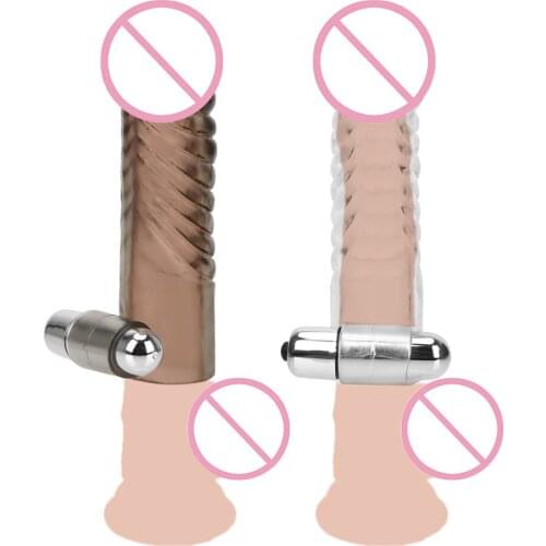 IKOKY Penis Rings Penis Enlargement Delay Ejaculation Sex Toys For Men Vibrator Reusable Silica gel