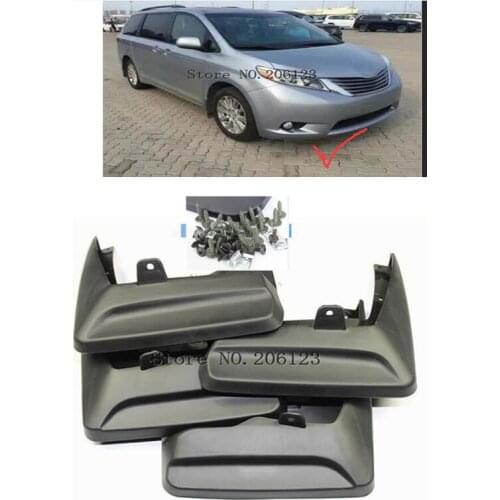 Set Molded Car Mud Flaps For Toyota Sienna 2011-2017 Mudflaps Splash Guards Mud Flap Mudguards Fender 2012 2013 2014 2015 2016