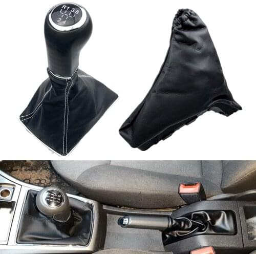 For Opel VAUXHALL ASTRA H Leather Gear Shift Knob Shifter Gaiter Boot Collar Handbrake Parking Hand Brake Boot Cover Case