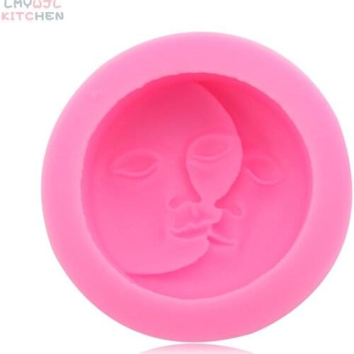 Round Face Chocolate Candy Mold DIY Soap Pudding Jelly Cake Silicone Mold Baking Cake Decoration Accessories Crafts Resin Mold
