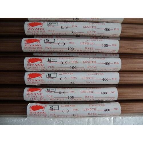Ziyang Copper Electrode Tube Single Hole OD 0.9*400mm for EDM Drilling Machine