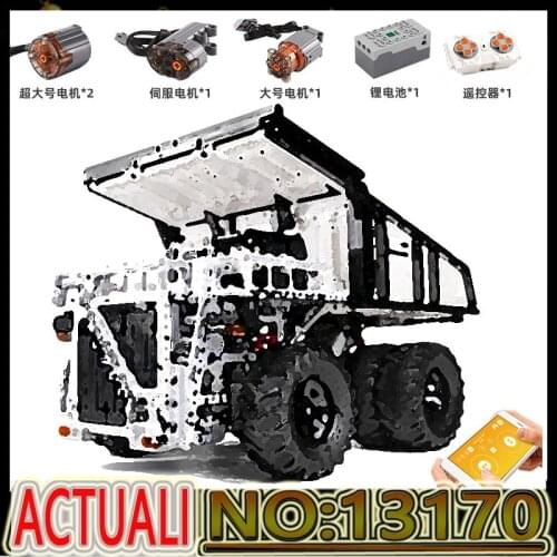 MK13170 MOC High-Tech APP RC Car The Terex T284 Mining Excavator Dump Truck Set Building Blocks Bricks Kids Toys Birthday Gifts