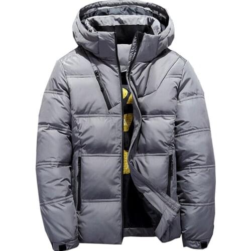 Mens Winter Windproof Warm Down Jackets Hooded High Quality Smart Casual White Duck Outerwear Coats Male Padded Jacket M-4XL