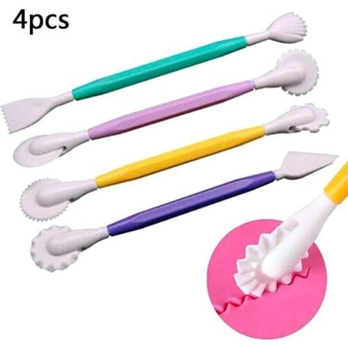 4Pcs Cake Tool Set Kitchen Accessories Bakeware Sugar Pastry Cake Fondant Chocolate Carving Cutter Craft Modelling