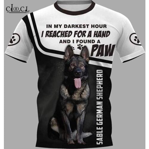 CLOOCL Newest Popular Sable German Shepherd 3D Printed Men T Shirt Harajuku Summer Short Sleeve Casual Unisex Tops Drop Shipping