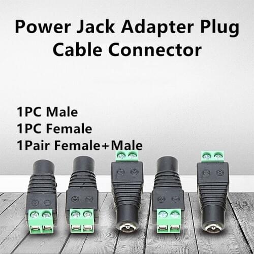 2021 New Arrival Man Female DC Connector Power Jack Adapter Plug Cable Connector For 3528/5050/5730 Led Strip Light
