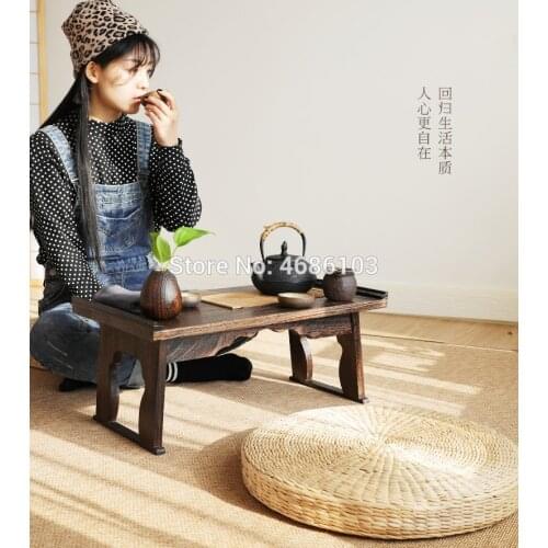 New arrival Japanese-style Tea table Folding coffee table Solid Wood Floating Window Table Small Tea Tatami Table Household