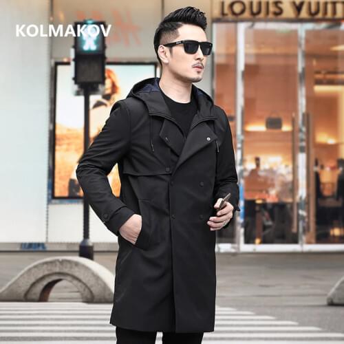 2020 new arrival high quality trench coat men, mens Hooded jackets,business dress wool coat men size M-XXXL