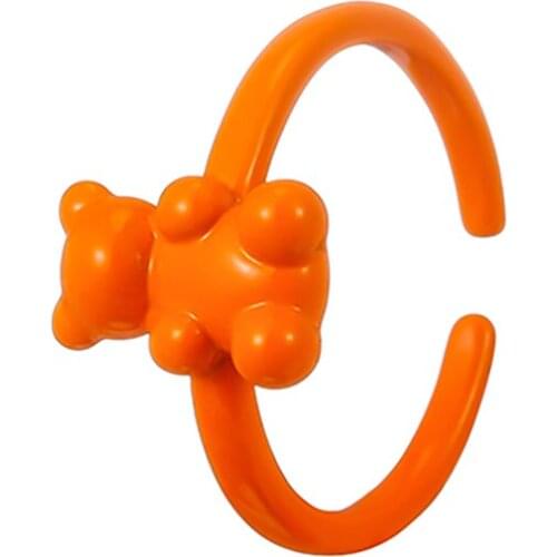 ZHINI New Fashiion 10 Colors Bear Opening Rings for Women Simple Pun Metal Alloy Statement Ring Party Jewelry 2021 anillos mujer