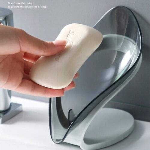 NEW Convenient Leaf-shaped Drain Soap Dish Bathroom Shower Soap Storage Box Tray Rack Bathroom Accessories Drainage Plastic Box