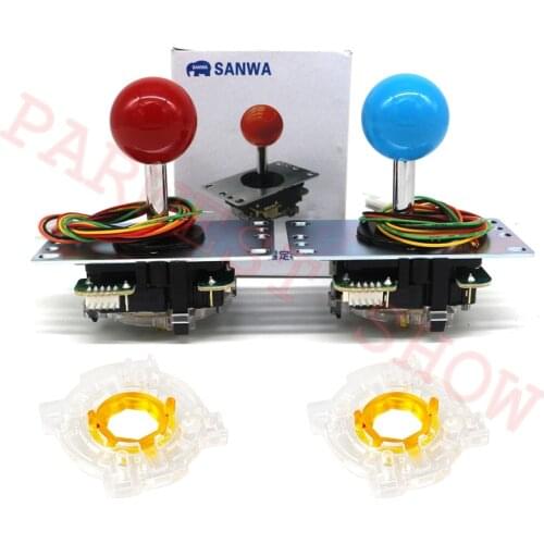 2PCS Original Sanwa JLF-TP-8YT joystick With 2PCS Original Octagonal restrictor for MAME Game Machine Accessories/Cabinet Parts