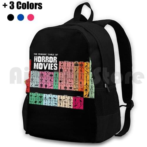 Periodic Table Of Horror Movies Outdoor Hiking Backpack Riding Climbing Sports Bag Horror Movies Scary Geek Nerd Classic Gothic
