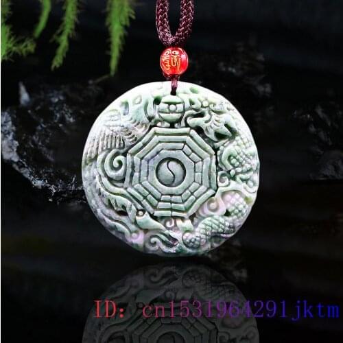 Jade Dragon Phoenix Pendant Carved Gifts Charm Amulet Natural Women Fashion Chinese Accessories Jewelry Necklace Gemstone