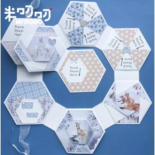 Hexagon Album Cutting Dies 2020 for Scrapbooking Memory Photo Album Card Making Paper Craft Midodo New Metal Cutting Dies