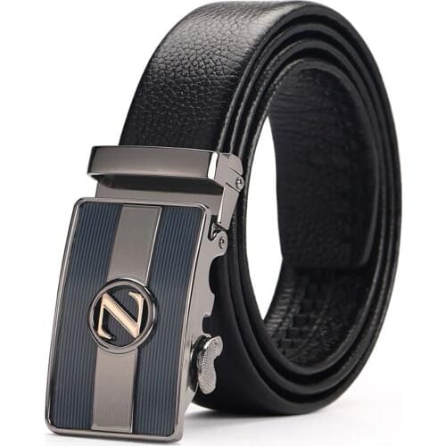 New Arrival Top Quality Fashion Cow Genuine Leather Men Belts Automatic Buckle Waist Strap For Male Cinturones Hombre Original