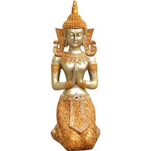 RETRO SOUTHEAST ASIA BUDDHA STATUE THAI RATH BUDDHISM RESIN ART&CRAFT HOME DECORATION ACCESSORIES ORNAMENTS R977