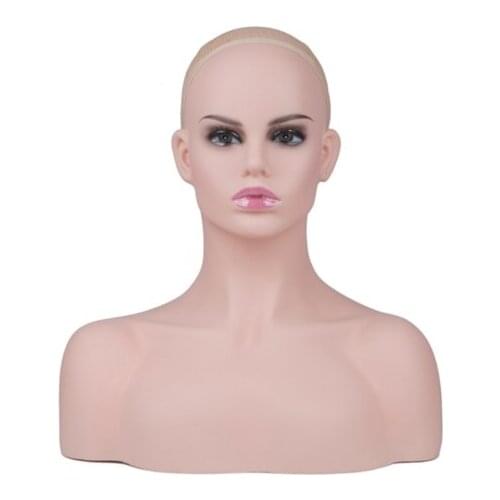 Luxury Noble Female Mannequin Head Fiberglass Hat Wig Jewelry/Scarf Display