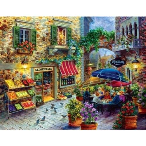 Needlework Flower Street Scenery Home Decoration Embroidery Full Drill Square/round 5D Diy Diamond Painting Craft Handmade