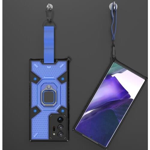 With Phone Strap Anti-scratch PC+ TPU Case for Samsung Galaxy Note 20 Ultra S21 S20 A12 5G A32 A52 A51 A71 M30S M31 Phone Bag